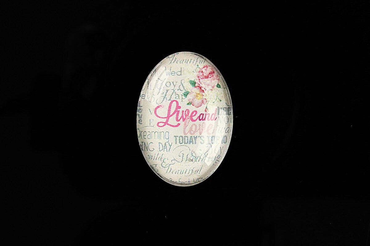 Cabochon sticla 25x18mm "Scrapbook Stuff" cod 488