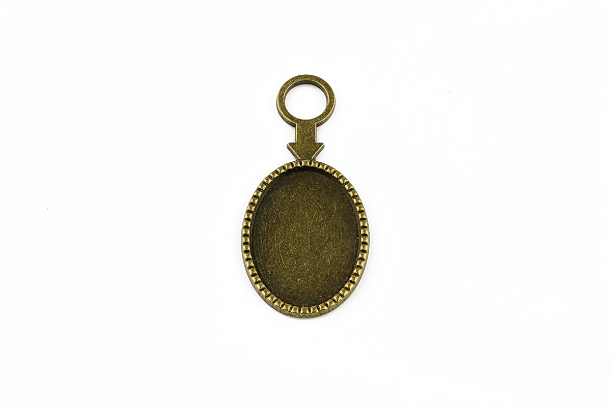 Baza cabochon bronz 45x21mm (interior 25x18mm)