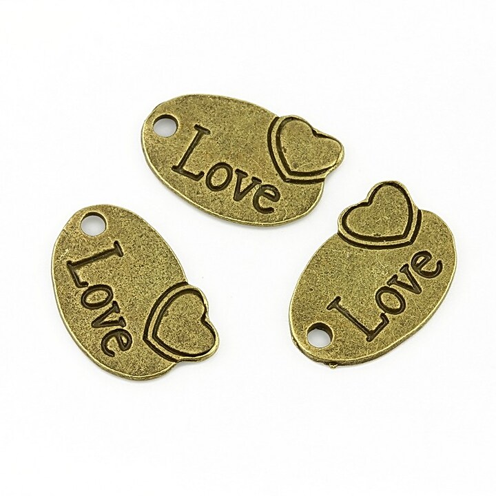 Charm bronz love 18x13mm