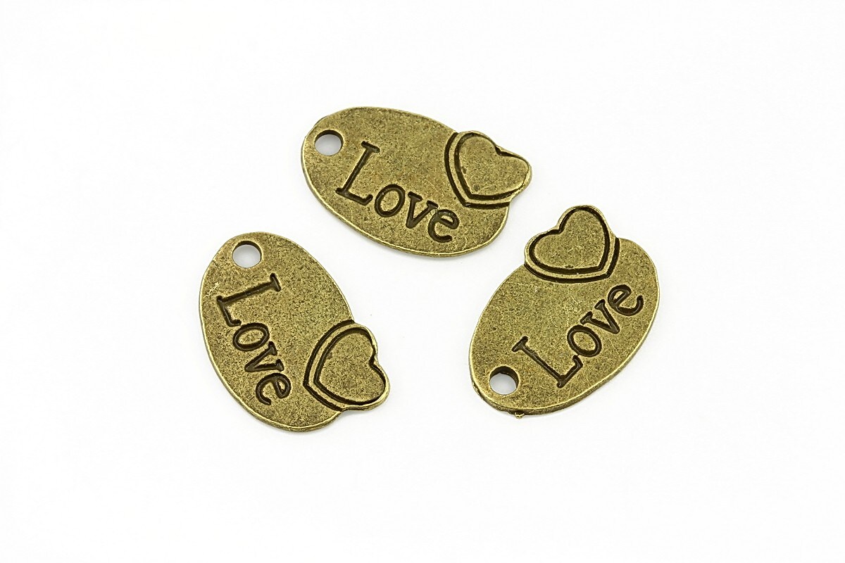 Charm bronz love 18x13mm