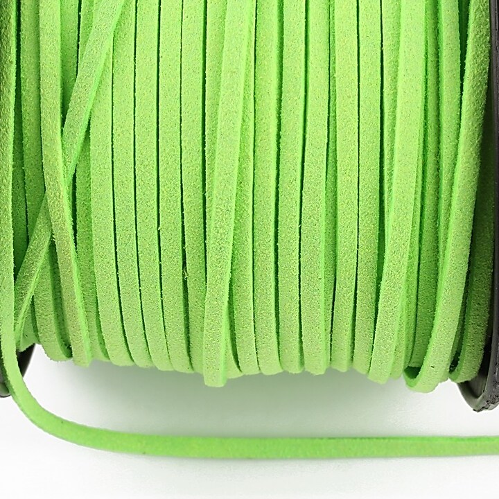 Snur suede (imitatie piele intoarsa) 3x1mm, verde neon (5m)