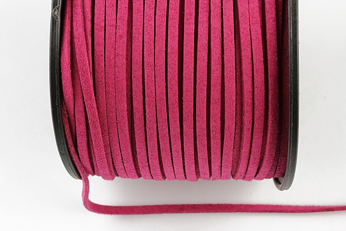 Snur suede (imitatie piele intoarsa) 3x1mm, magenta (5m)