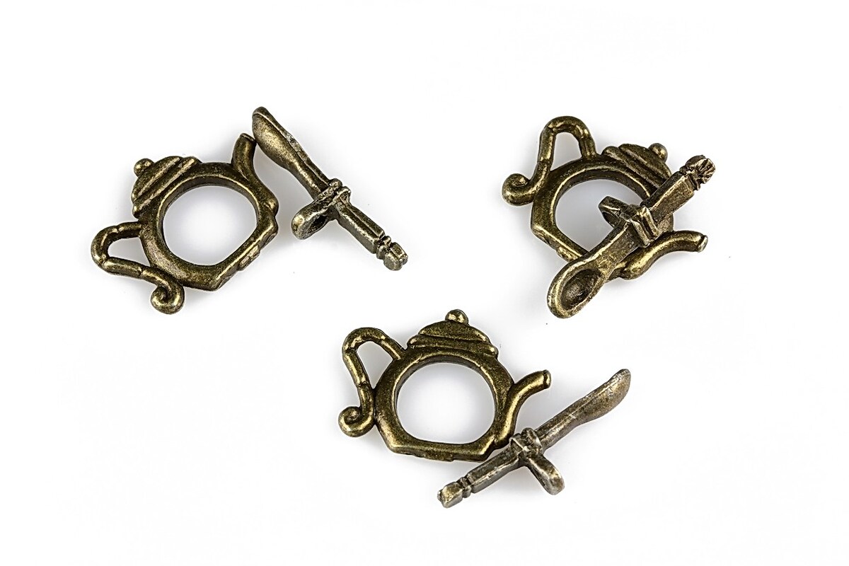 Inchizatoare toggle bronz ceainic 13x17mm