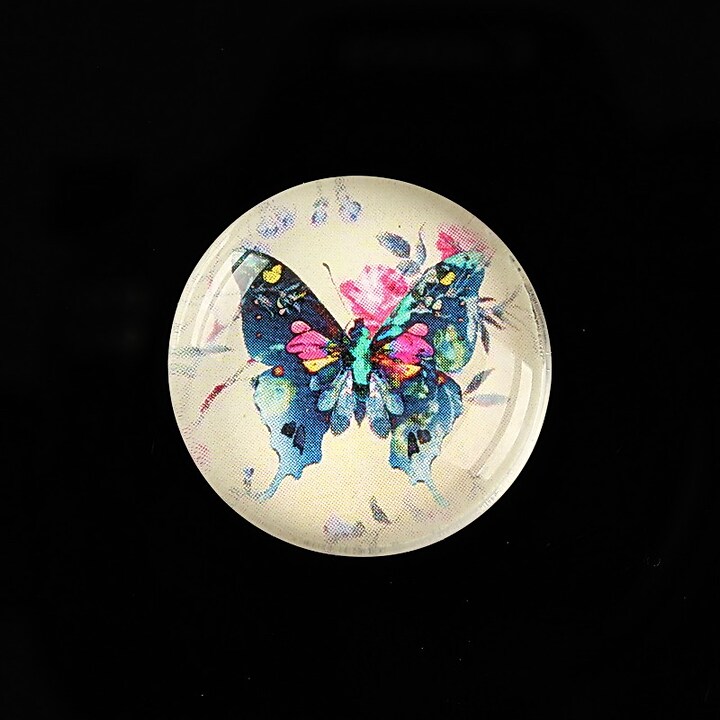 Cabochon sticla 25mm "Beauty of Butterfly" cod 505