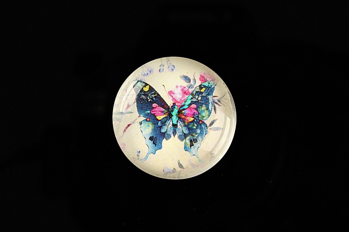 Cabochon sticla 25mm "Beauty of Butterfly" cod 505