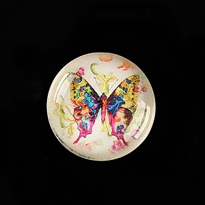 Cabochon sticla 25mm "Beauty of Butterfly" cod 506