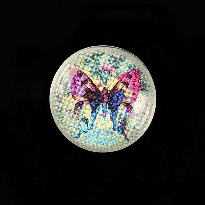 Cabochon sticla 25mm "Beauty of Butterfly" cod 507