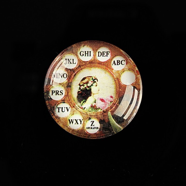 Cabochon sticla 25mm "Phone Friendship" cod 508