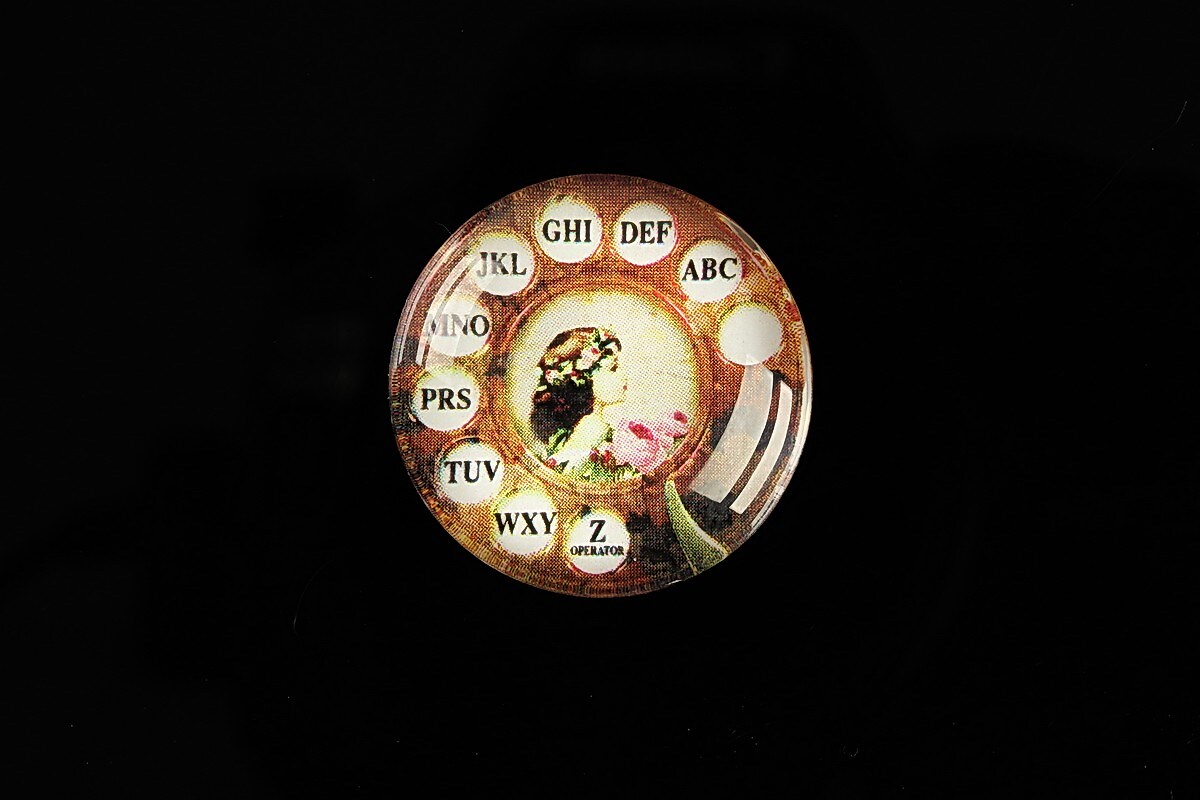 Cabochon sticla 25mm "Phone Friendship" cod 508