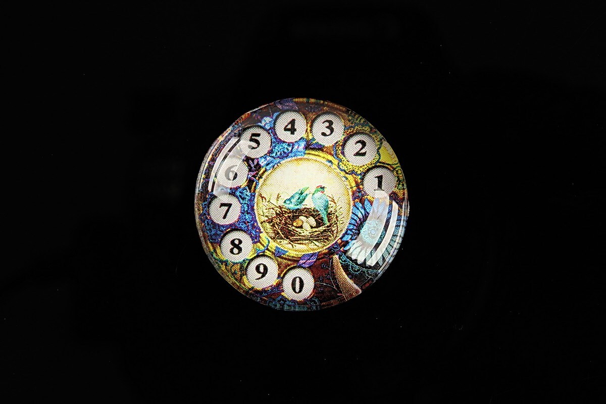 Cabochon sticla 25mm "Phone Friendship" cod 510