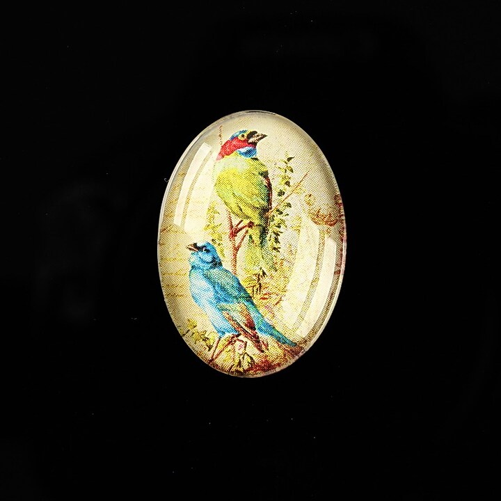 Cabochon sticla 25x18mm "Birds Sounds" cod 516