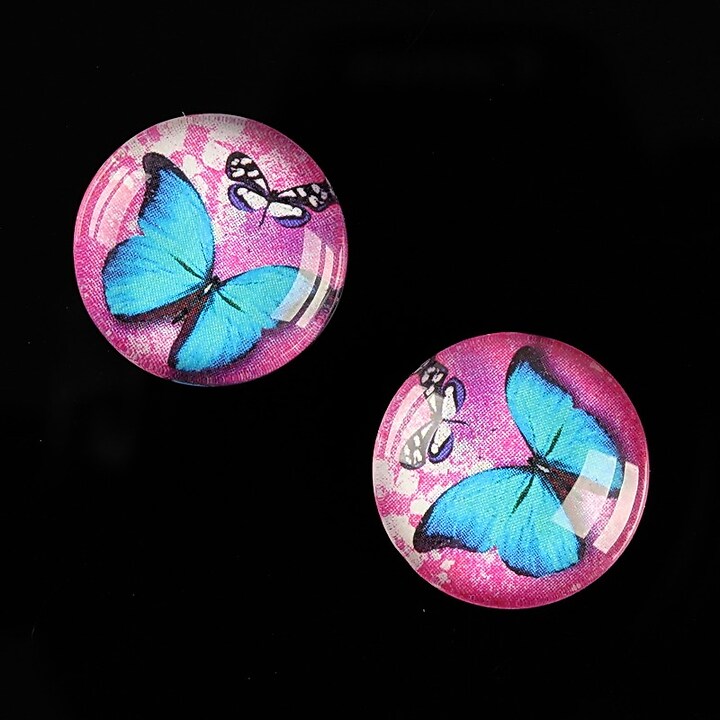 Cabochon sticla 18mm "Fly Butterfly" cod 520