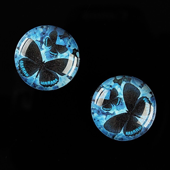 Cabochon sticla 18mm "Fly Butterfly" cod 521