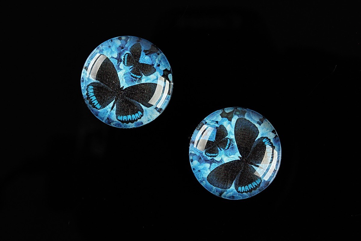 Cabochon sticla 18mm "Fly Butterfly" cod 521