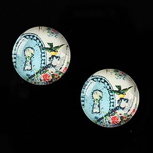 Cabochon sticla 18mm "The Secret" cod 535