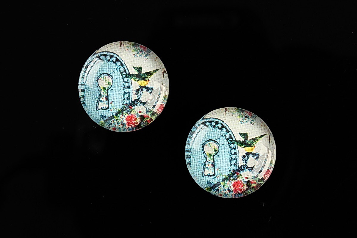 Cabochon sticla 18mm "The Secret" cod 535