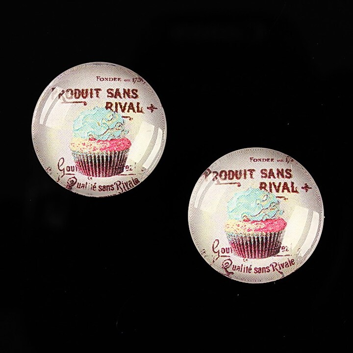 Cabochon sticla 18mm "Sweet Cakes" cod 539