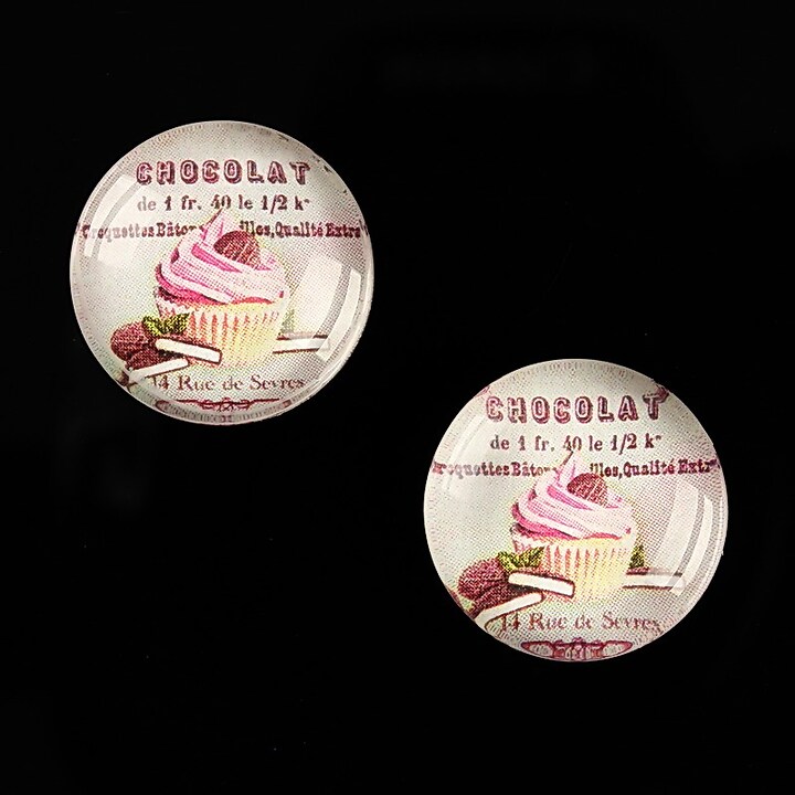 Cabochon sticla 18mm "Sweet Cakes" cod 540