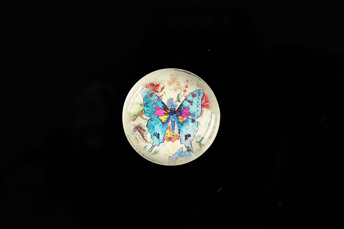 Cabochon sticla 20mm "Amazing Butterflies" cod 544