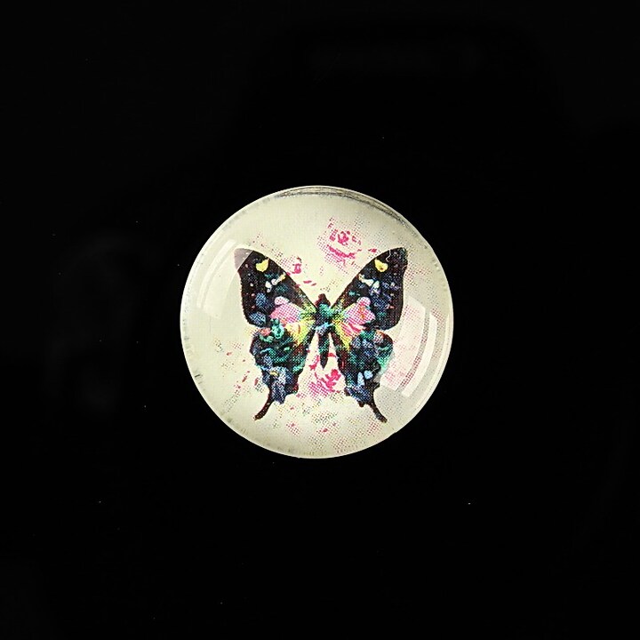 Cabochon sticla 20mm "Amazing Butterflies" cod 545