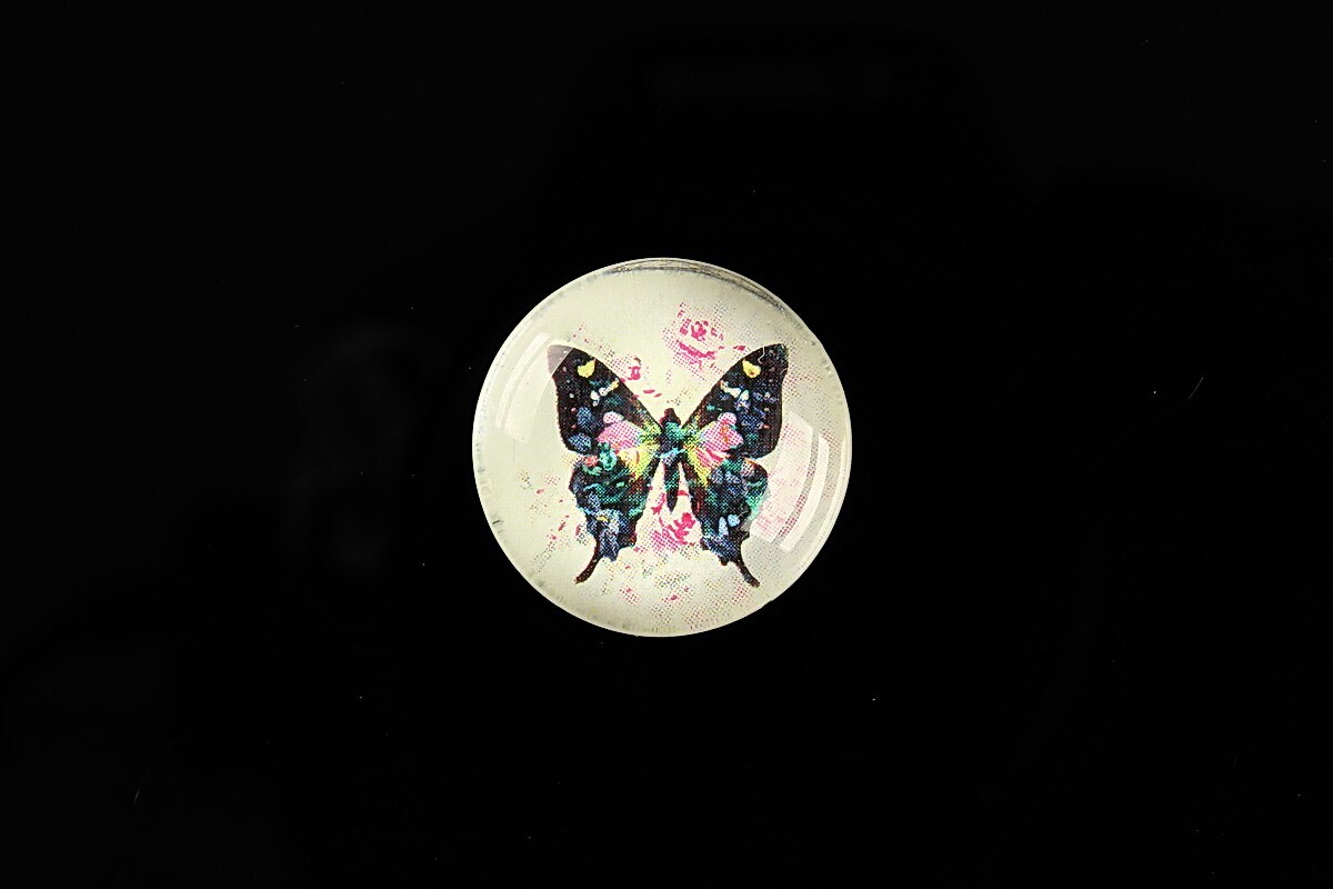 Cabochon sticla 20mm "Amazing Butterflies" cod 545