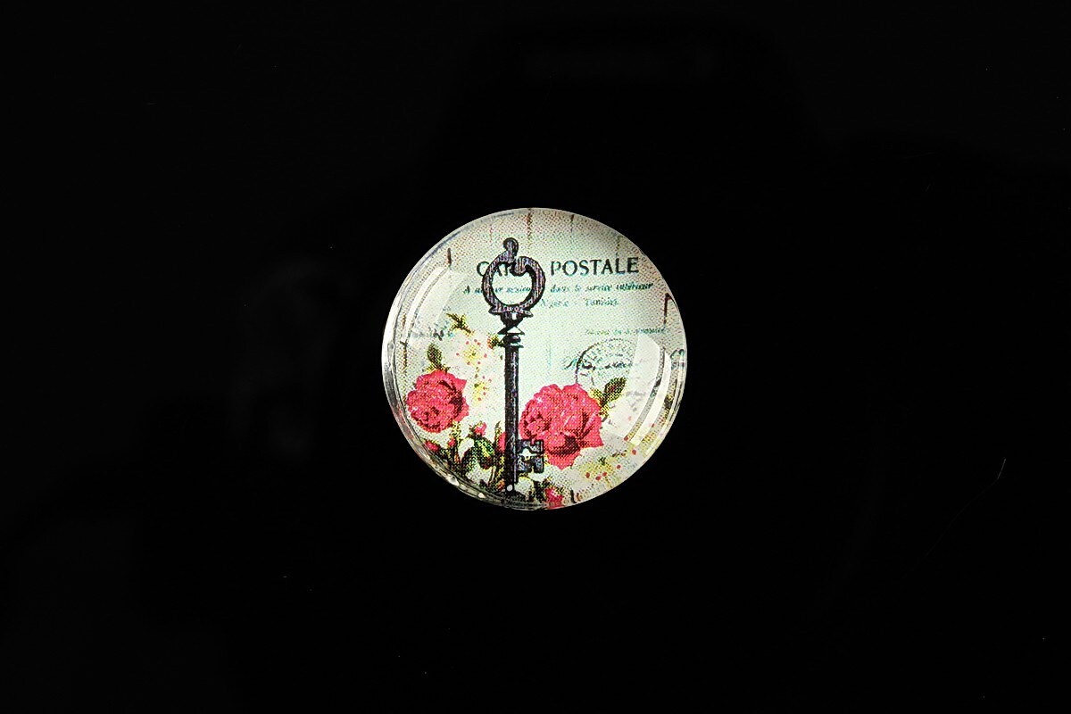 Cabochon sticla 20mm "Forever Love" cod 546