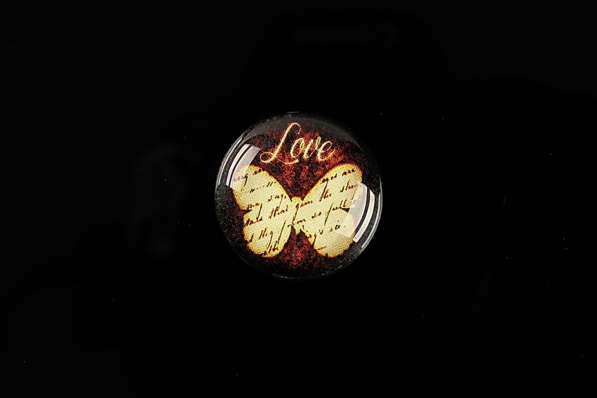 Cabochon sticla 20mm "Love" cod 554