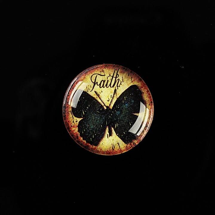 Cabochon sticla 20mm "Faith" cod 556