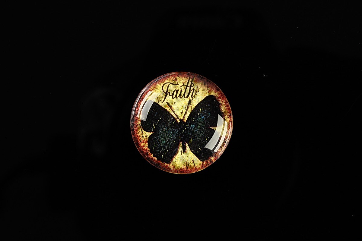 Cabochon sticla 20mm "Faith" cod 556