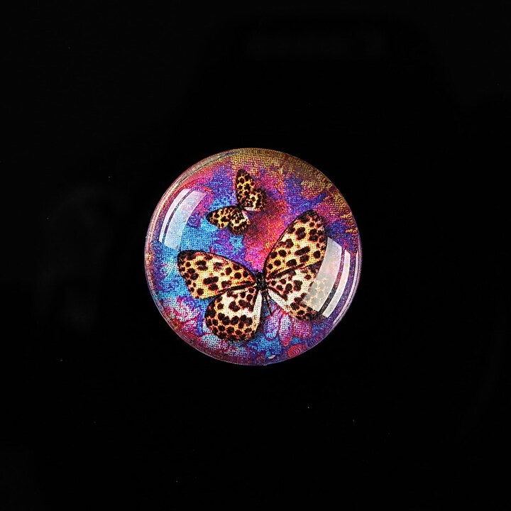 Cabochon sticla 20mm "Amazing Butterflies" cod 557