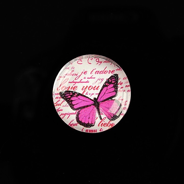 Cabochon sticla 20mm "Amazing Butterflies" cod 558