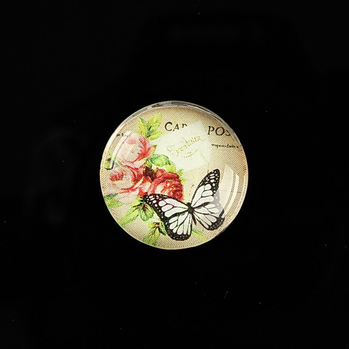 Cabochon sticla 20mm "Amazing Butterflies" cod 559