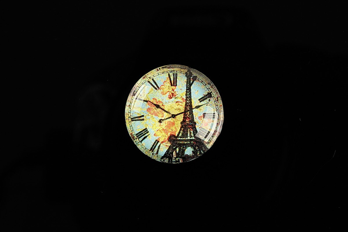 Cabochon sticla 20mm "Hour in Paris" cod 569