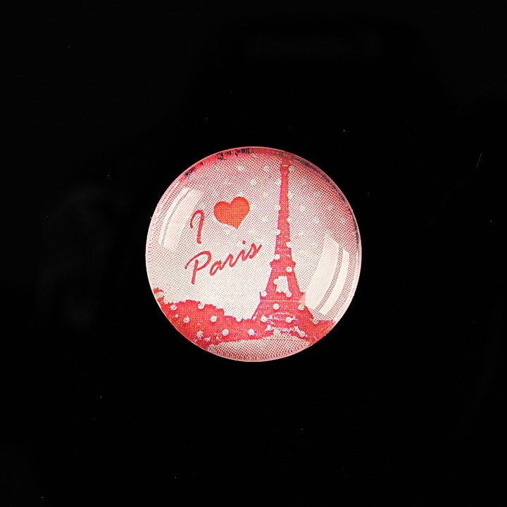 Cabochon sticla 20mm "With Paris With Love" cod 574