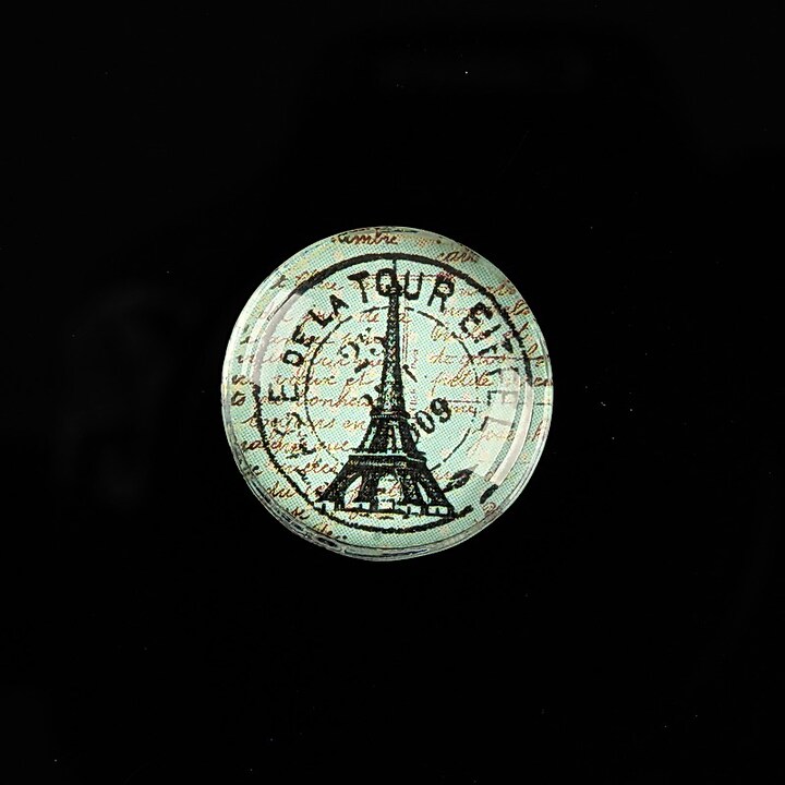 Cabochon sticla 20mm "With Paris With Love" cod 576