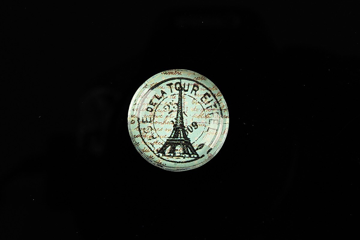Cabochon sticla 20mm "With Paris With Love" cod 576