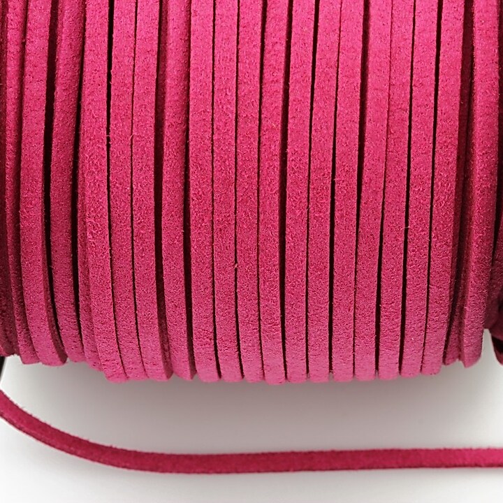 Snur suede (imitatie piele intoarsa) 3x1mm, magenta (5m)