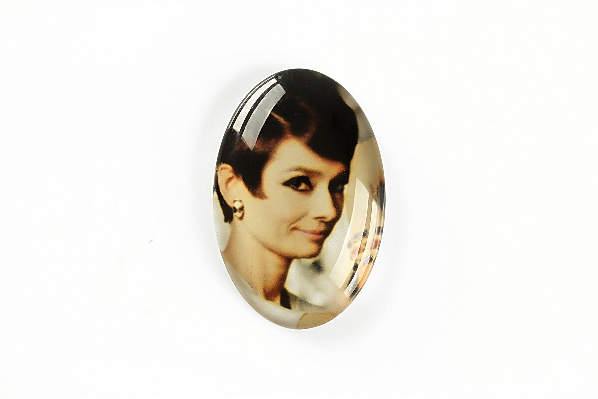 Cabochon sticla 30x20mm "Retro" cod A1110