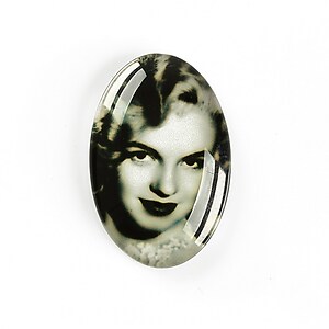 Cabochon sticla 30x20mm "Retro" cod A1111