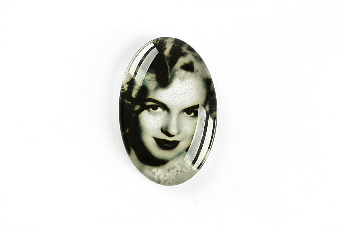 Cabochon sticla 30x20mm "Retro" cod A1111