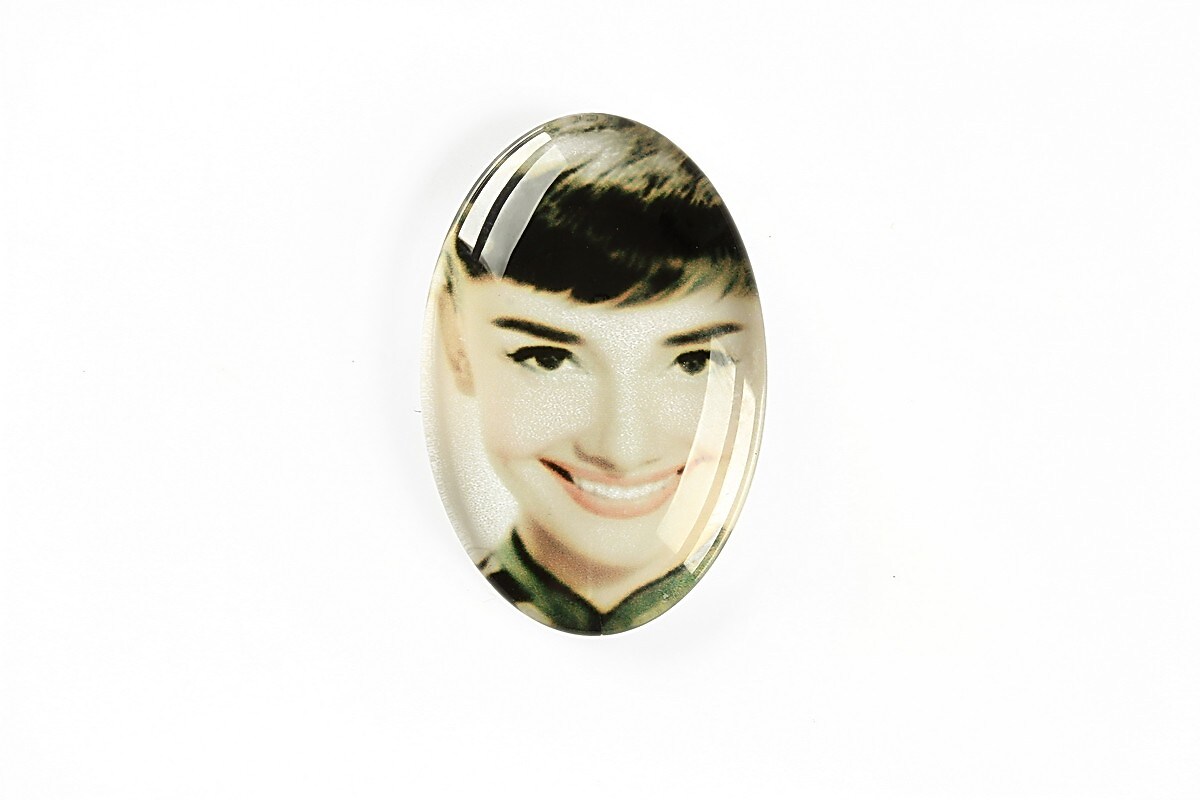 Cabochon sticla 30x20mm "Retro" cod A1114