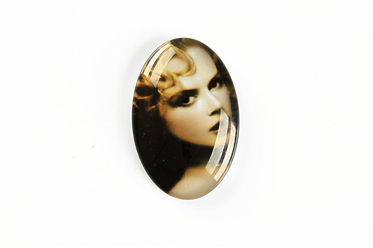 Cabochon sticla 30x20mm "Retro" cod A1131