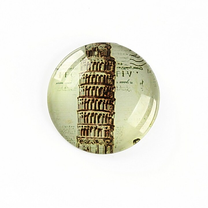 Cabochon sticla 25mm "Travel" cod A1276