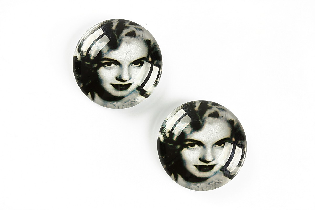 Cabochon sticla 20mm "Retro" cod A1351