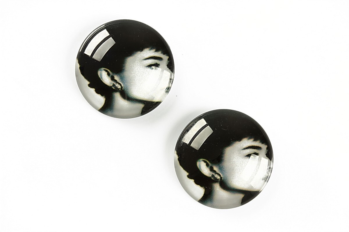 Cabochon sticla 20mm "Retro" cod A1357