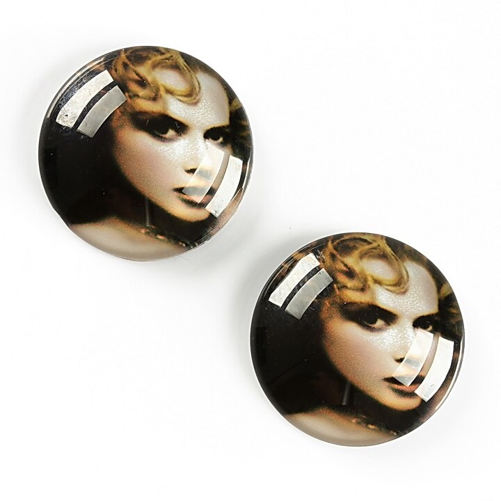 Cabochon sticla 20mm "Retro" cod A1369