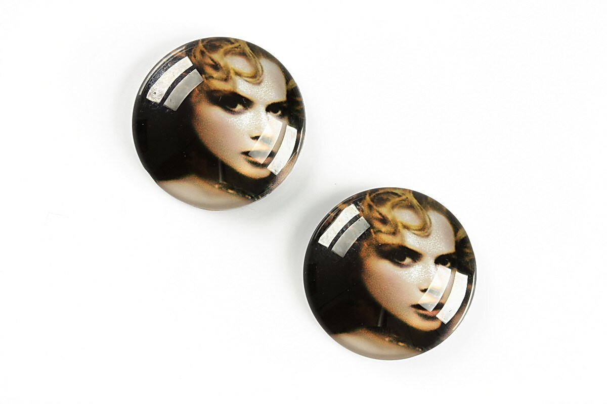 Cabochon sticla 20mm "Retro" cod A1369