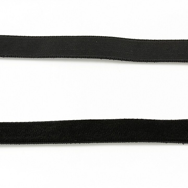 Panglica aspect catifea neagra, latime 1cm (50cm)