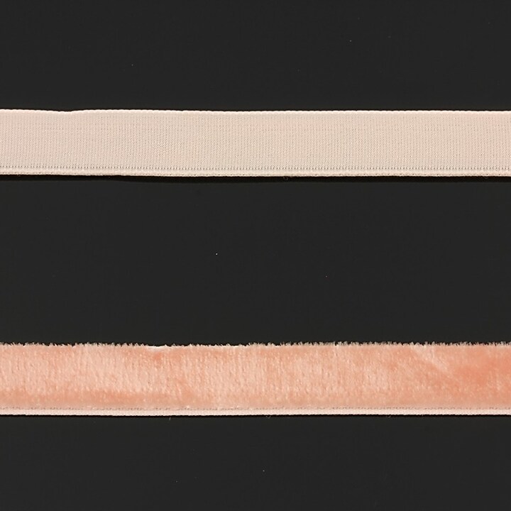 Panglica aspect catifea portocaliu somon, latime 1cm (50cm)