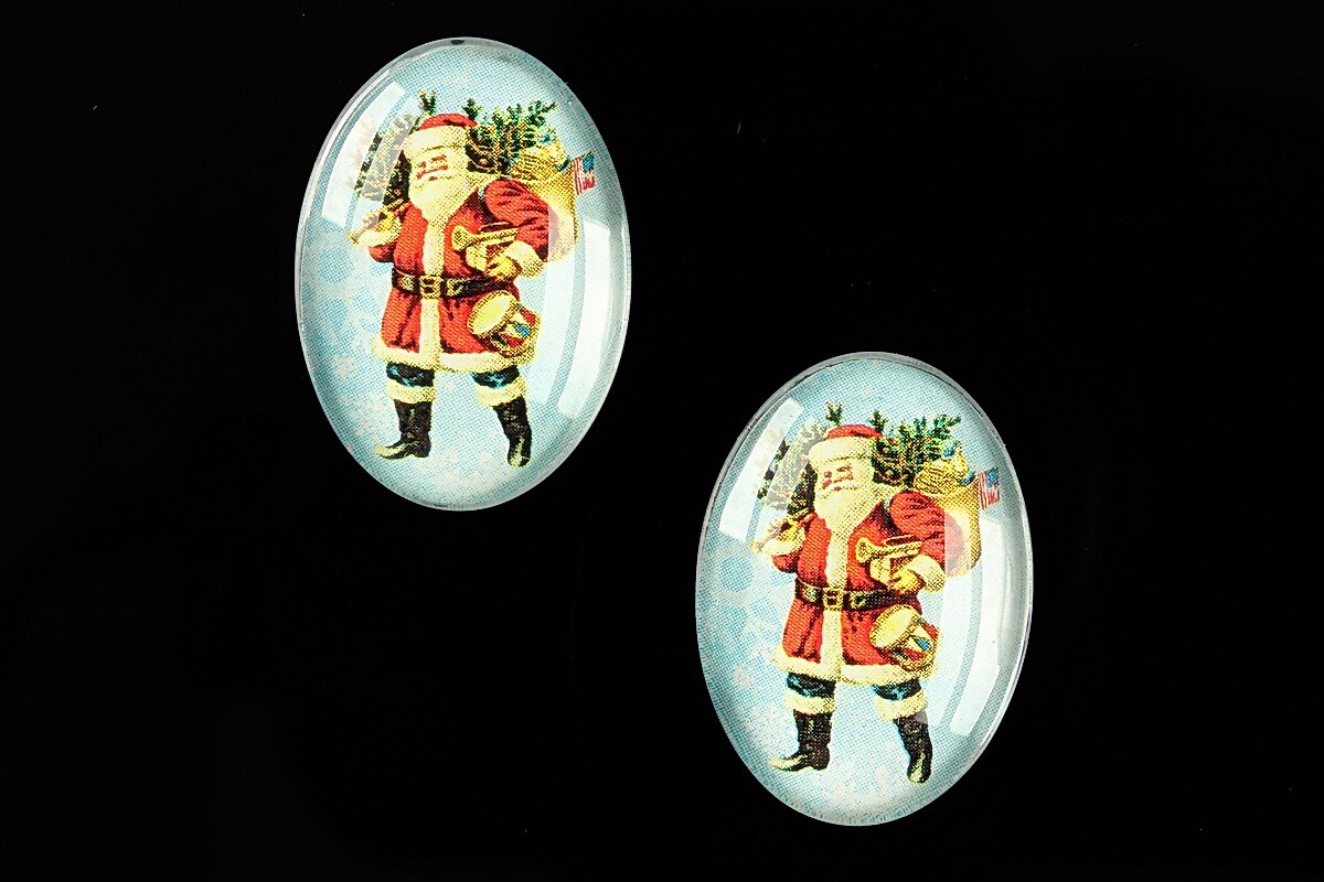 Cabochon sticla 25x18mm "Christmas" cod 577